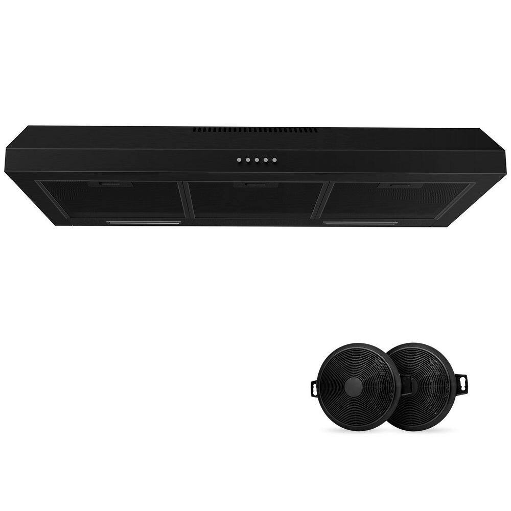 36 in. 600 CFM Convertible Ductless Under Cabinet Range Hood With 3 Speed Exhaust Fan and 2 LED Lights, Black price history on PriceWatchPro