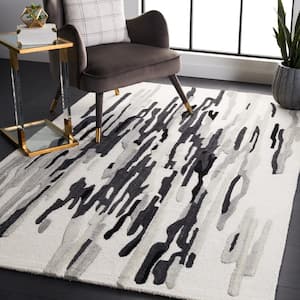 Rodeo Drive Ivory/Black 5 ft. x 8 ft. Abstract Area Rug