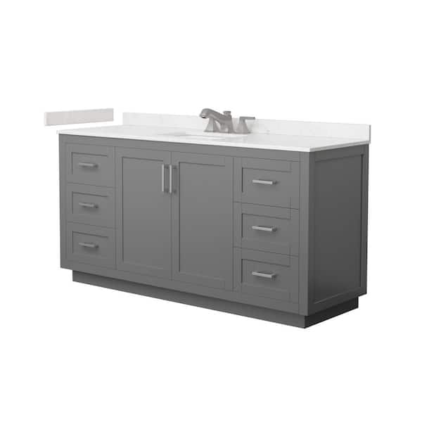 Miranda 66 in. Single Freestanding Dark Gray Bath Vanity with Carrara Cultured Marble Top