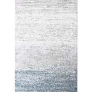 Andes White/Blue 8 ft. x 10 ft. (7'6" x 9'6") Geometric Contemporary Area Rug