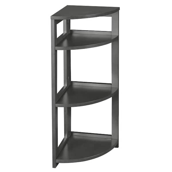 Regency Nemus 34 in. Grey 3-Shelf High Corner Folding Standard Bookcase
