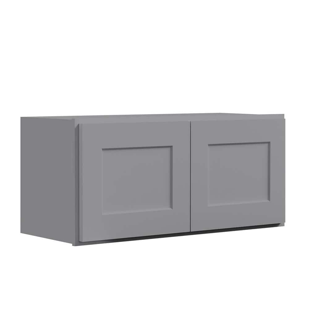 36 in. W x 12 in D x 15 in. H in. Shaker Grey Plywood Ready to Assemble Kitchen Wall Cabinet with Doors and Shelves price history on PriceWatchPro