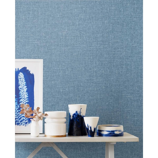 Blueberry Soft Linen Nonwoven Paper Non-Pasted Wallpaper Roll (Covers 57.5 sq. ft.)