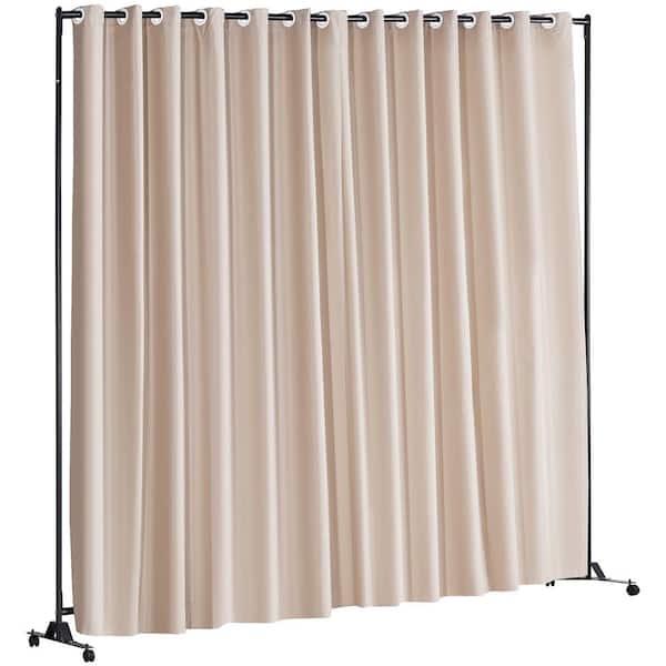 SVOPES Room Divider, 8 x 10 ft. Portable Privacy Screen with Wheels, Curtain Divider Stand for Office, Bedroom, Dining Room