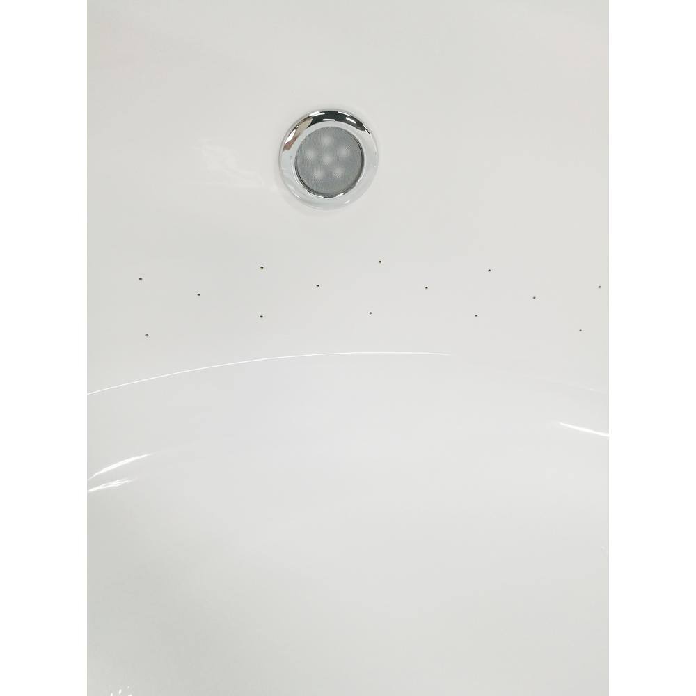66'' Round White Acrylic Freestanding Air Bubble Bathtub