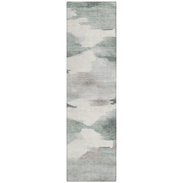 Chantille Machine Washable Indoor/Outdoor Abstract ACN2259 Sage 2 ft. 3 in. x 7 ft. 6 in. Runner Rug