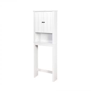 23.6 in. W x 66.9 in. H x 7.7 in. D White Over-The-Toilet Storage with Adjustable Shelf