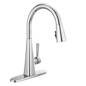 Lenta Single-Handle Pull-Down Sprayer Kitchen Faucet with ShieldSpray Technology in Chrome