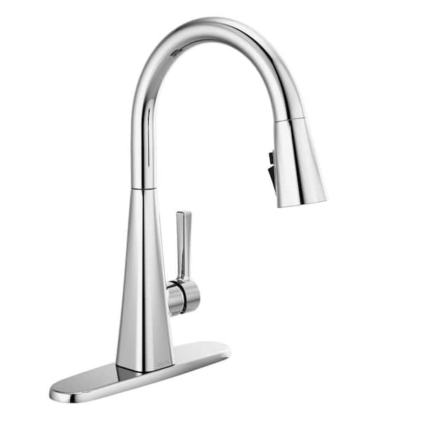Delta Lenta Single-Handle Pull-Down Sprayer Kitchen Faucet with ShieldSpray Technology in Chrome
