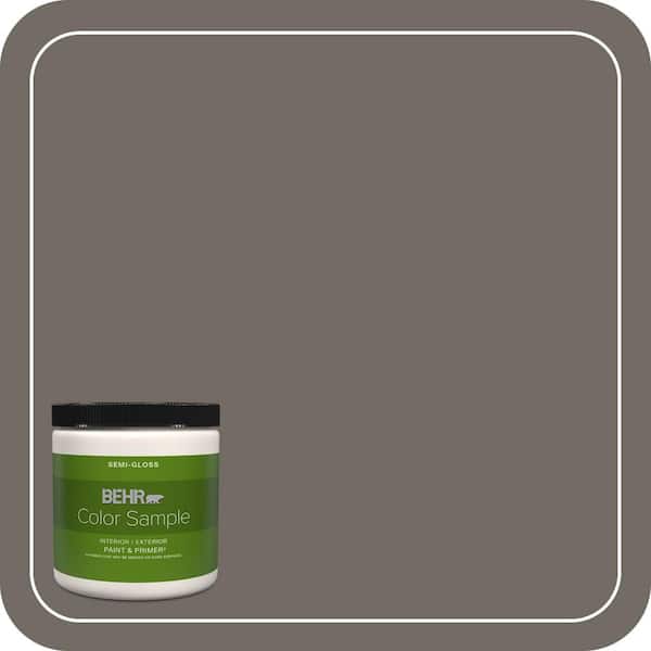 BEHR PREMIUM PLUS 8 oz. #PPU24-04 Burnished Pewter Semi-Gloss Interior/Exterior Paint & Primer Color Sample