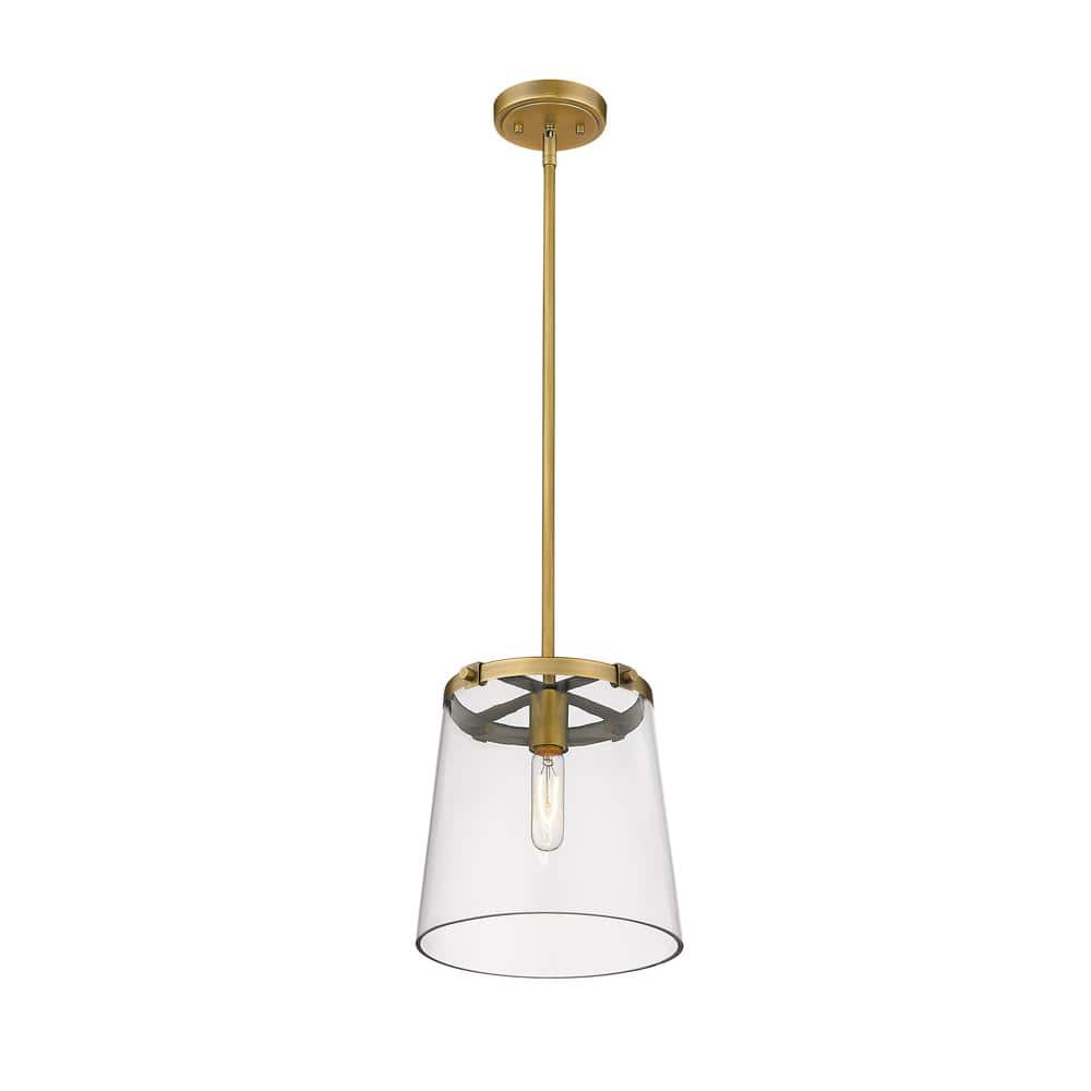 Callista Rubbed Brass 10" Contemporary Pendant Light