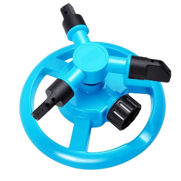 Automatic Garden Lawn Sprinkler 360 Degree Rotation Large Area Coverage Water Irrigation System Three Arm ABS Plastic
