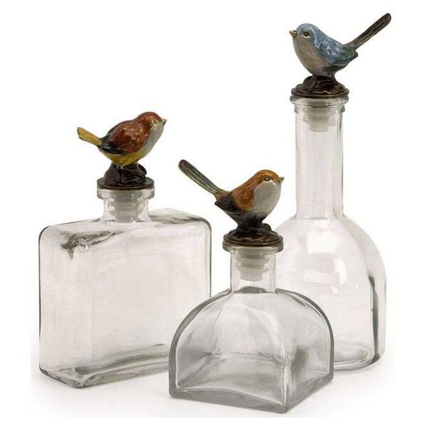 Generic unbranded Maco Assorted Clear Glass Decorative Bird Bottle (Set of 3)