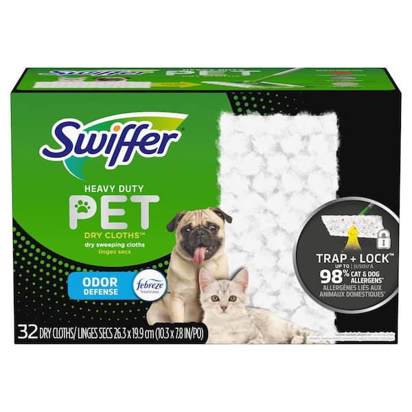 Swiffer Sweeper Pet Heavy-Duty Multi-Surface Dry Sweeping Cloth Refills (32-Count)