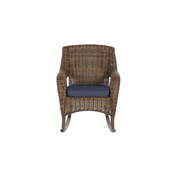 Hampton Bay Cambridge Brown Wicker, Wicker Rocking Chair Outdoor Armchair