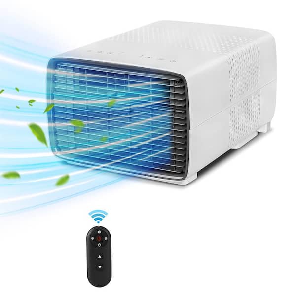 2300 BTU Portable Air Conditioner Cools with Remote, 45 sq.ft. with Dehumidifier in White for Tent, Camping, RV, 48 dBA