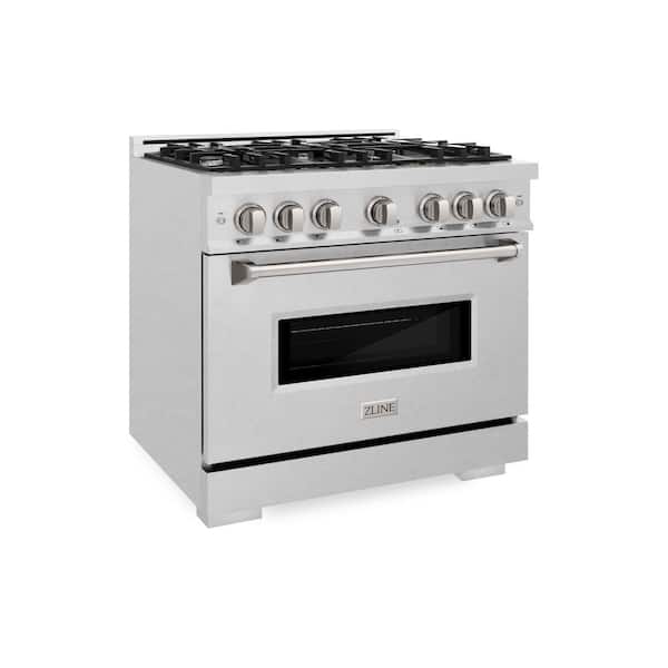 36 in. Classic Dual Fuel Range with 6 Burner Gas Cooktop and Electric Convection Oven in Satin Stainless Steel