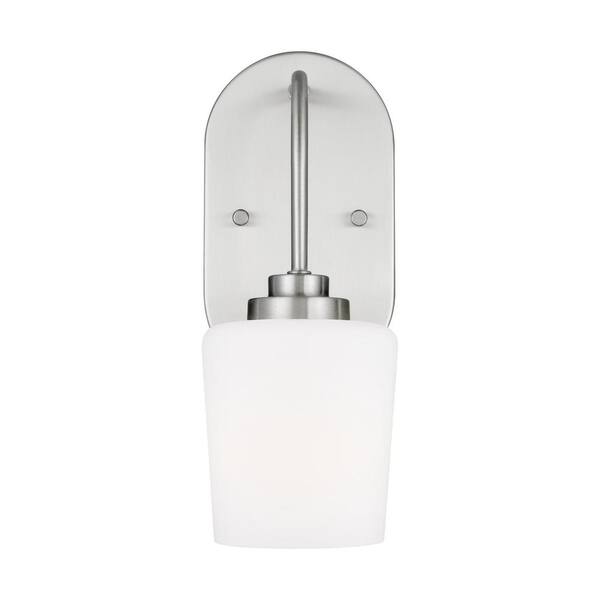 Satin Nickel And Alabaster Glass Wall Sconce 