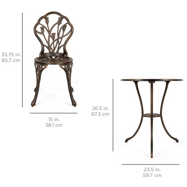 Best Choice Products Copper 3-Piece Metal Cast Aluminum