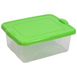 Taurus 2.5 Gal. Clear View Storage Tote with Snap on Green Lid
