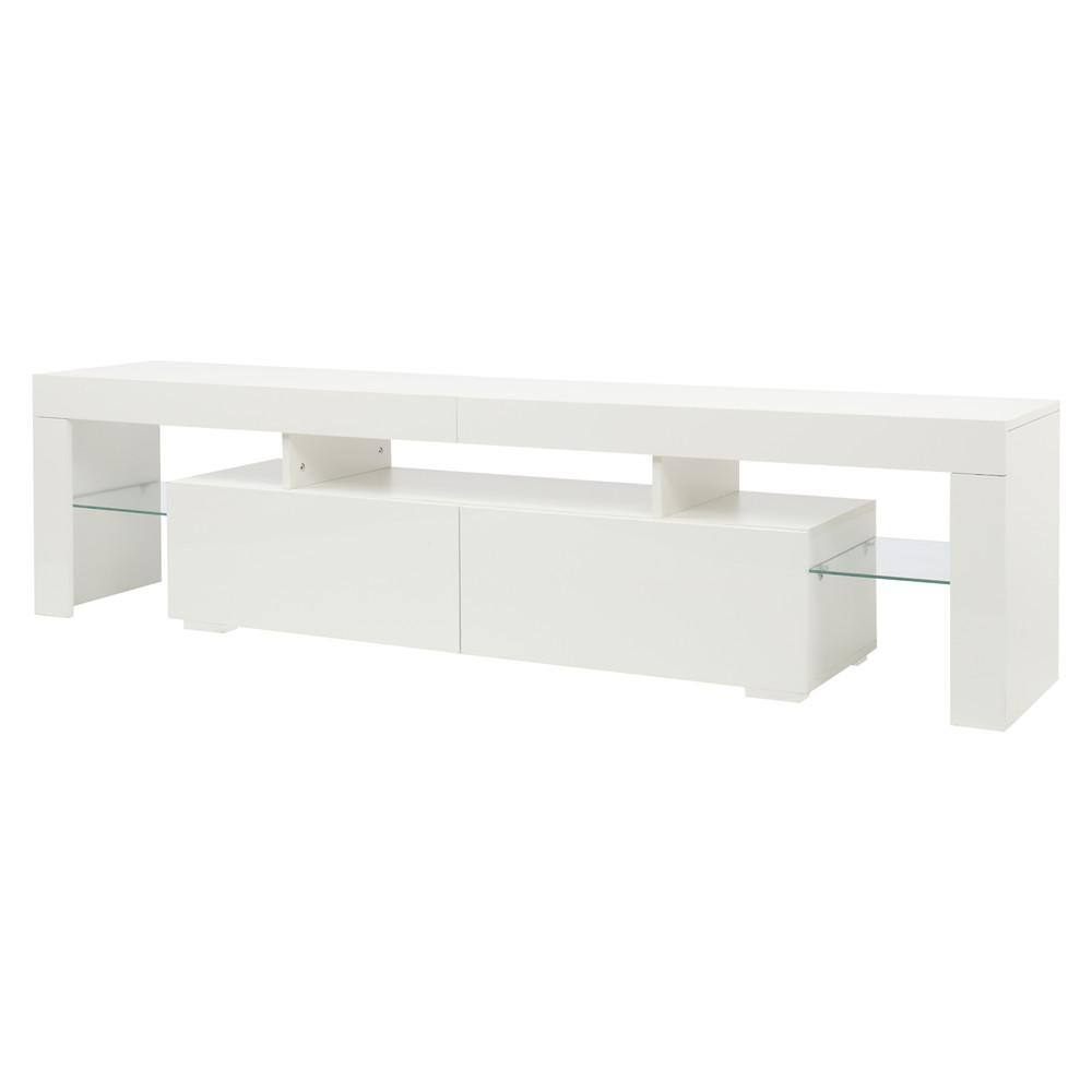 Winado 70.8 in. White TV Stand with LED light Fits TV's up to 80 in
