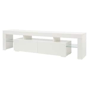 70.8 in. White TV Stand with LED light Fits TV's up to 80 in.