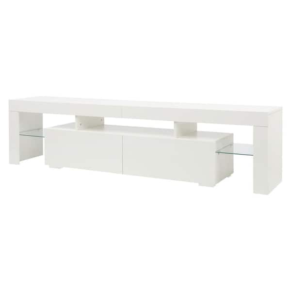 Winado 70.8 in. White TV Stand with LED light Fits TV's up to 80 in.
