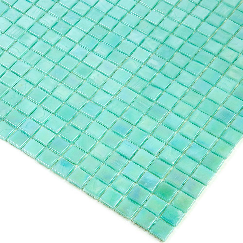 Winter Green Glossy Glass Mosaic Tile for Kitchen and Bathroom