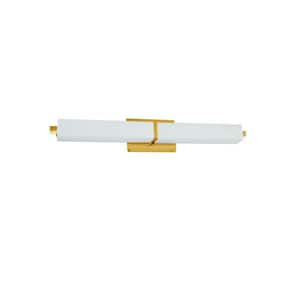 27 in. 1-Light Aged Brass LED Vanity Light Bar with Ambient Light