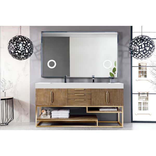 James Martin Vanities Columbia 72.5 in. W x 18.8 in. D x 32.0 in. H Double Bath Vanity Cabinet without Top in Latte Oak