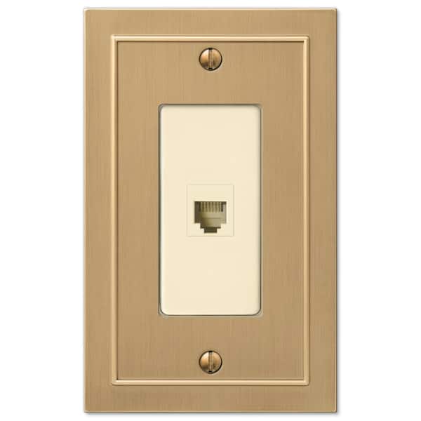 AMERELLE Bethany 1 Gang Phone Metal Wall Plate - Brushed Bronze