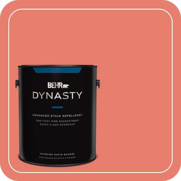 BEHR DYNASTY 1 gal. Home Decorators Collection #HDC-SM14-12 Cosmic Coral Satin Enamel Interior Stain-Blocking Paint & Primer