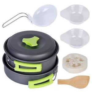 Afoxsos Outdoor Aluminum Camping Cookware Set Picnic Stove Hiking Pot Pans Kit (9-Pieces)
