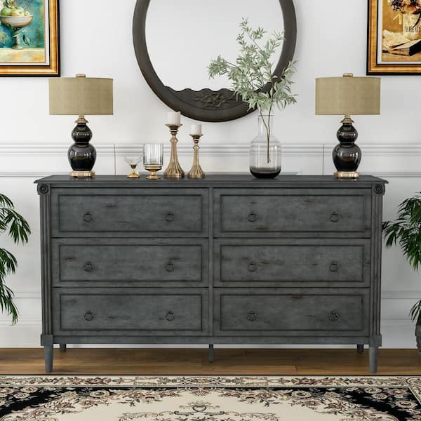 Antique gray deals dresser