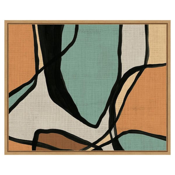 Amanti Art Abstract Stained Glass I by June Erica Vess 1-Piece Floater Frame Canvas Giclee Abstract Art Print 23 in. x 28 in.