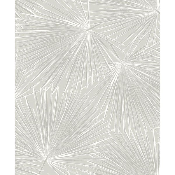 57.5 sq. ft. Metallic Boulder Grey Elvis Palms Unpasted Nonwoven Paper Wallpaper Roll