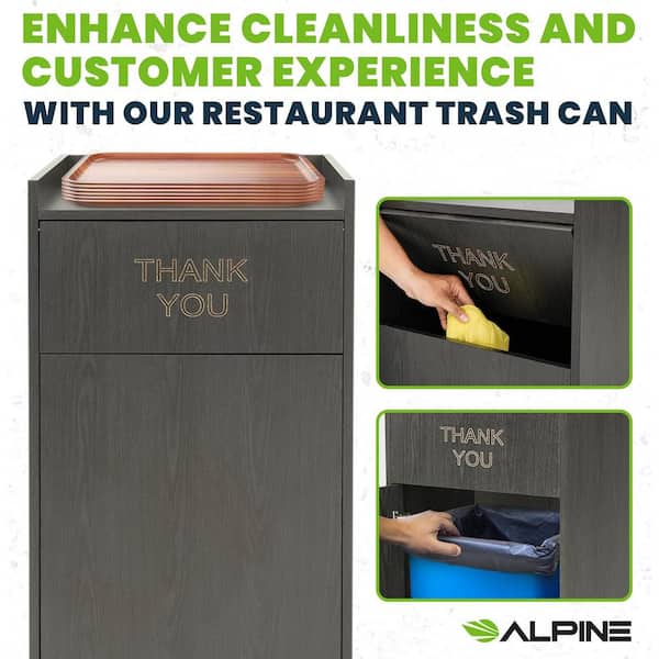 Alpine Industries 40 Gal. Black Wood Tray Top Food Service