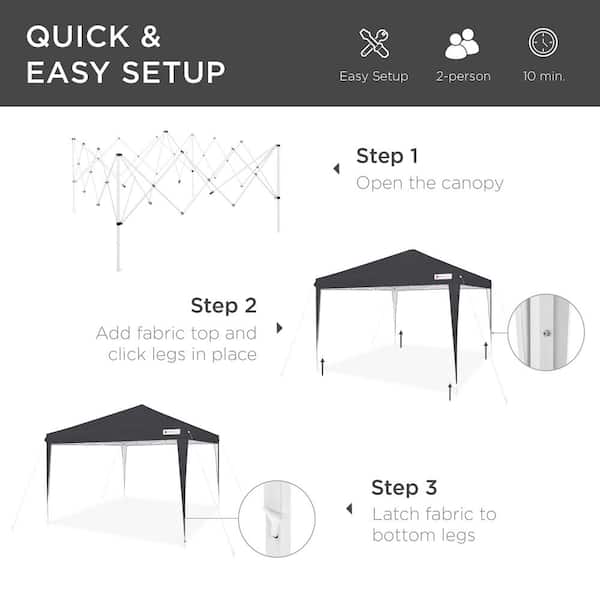  Kaen 10x10 Pop Up Canopy with Adjustable Height, Waterproof  and UV-Resistant Shelter, 10x10 FT Pop Up Canopy with 4 Side Walls Instant  Shade Canopy Tent for Outdoor Events, Camping and