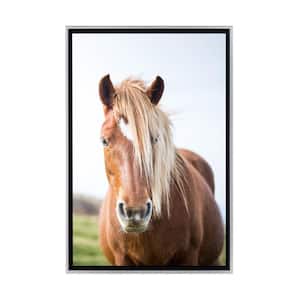 Wild Horse Framed Canvas Wall Art - 12 in. x 18 in. Size, by Kelly Merkur 1-pc Champagne Frame