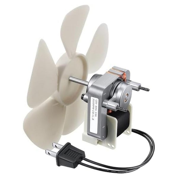 0.6 Amp Durable Bathroom Vent Fan Motor Kit for Exhaust Fan Replacement 3000 RPM 120V with Plug and Blade