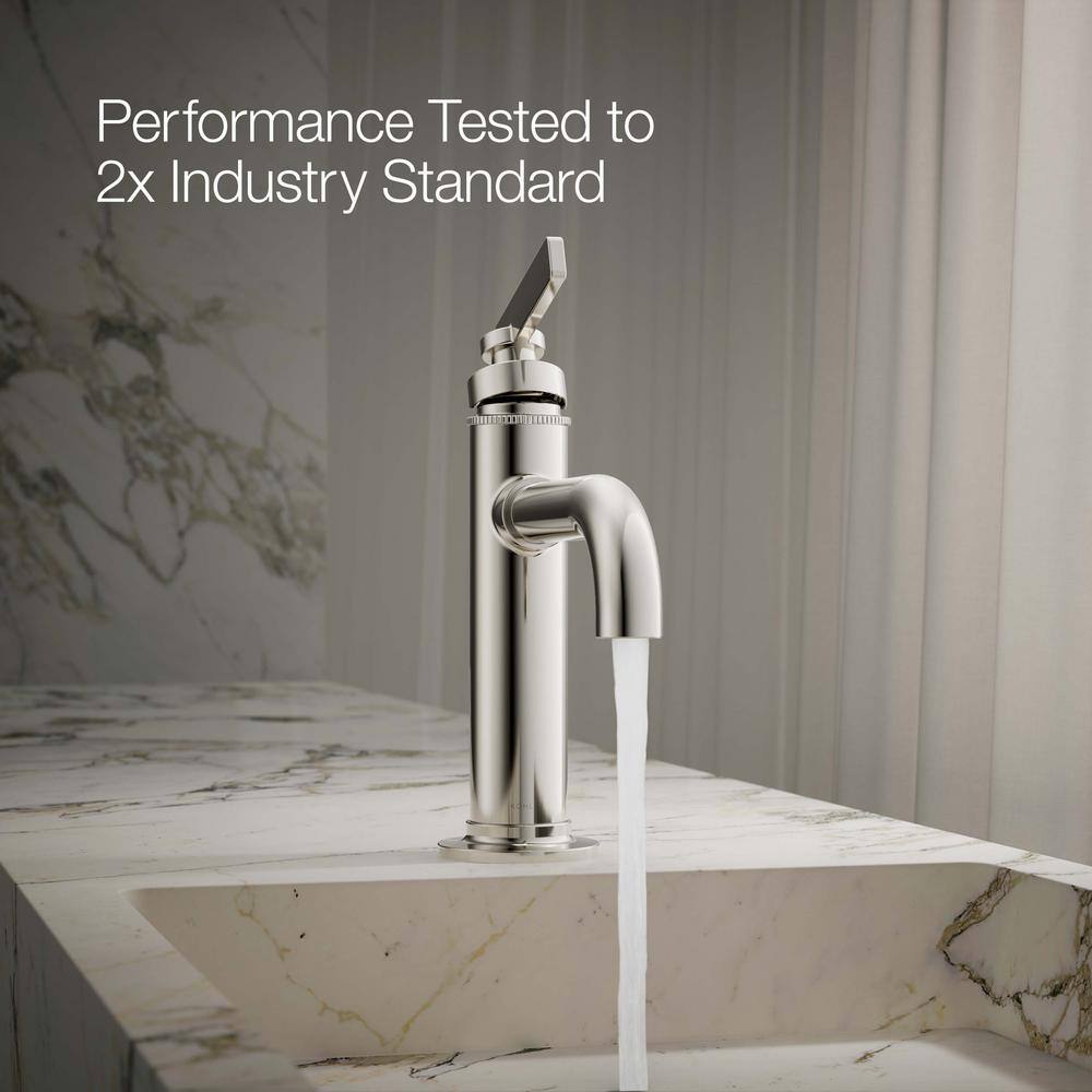 Vibrant Polished Nickel Single-Handle Bathroom Sink Faucet