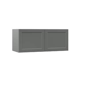 Designer Series Melvern Storm Gray Shaker Assembled Wall Kitchen Cabinet (36 in. x 15 in. x 12 in.)