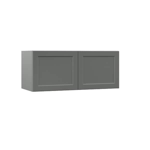 Hampton Bay Designer Series Melvern Storm Gray Shaker Assembled Wall Kitchen Cabinet (36 in. x 15 in. x 12 in.)