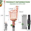 WaLensee 263.8 in. Stainless Steel Handle Fruit Picker FP-004-D28