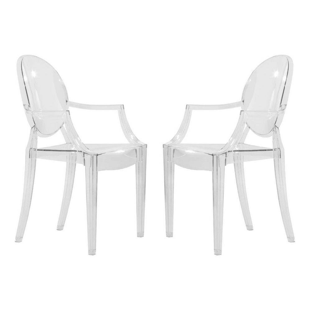 Carroll 17'' Clear Modern Acrylic Stackable Dining Chair Set of 2