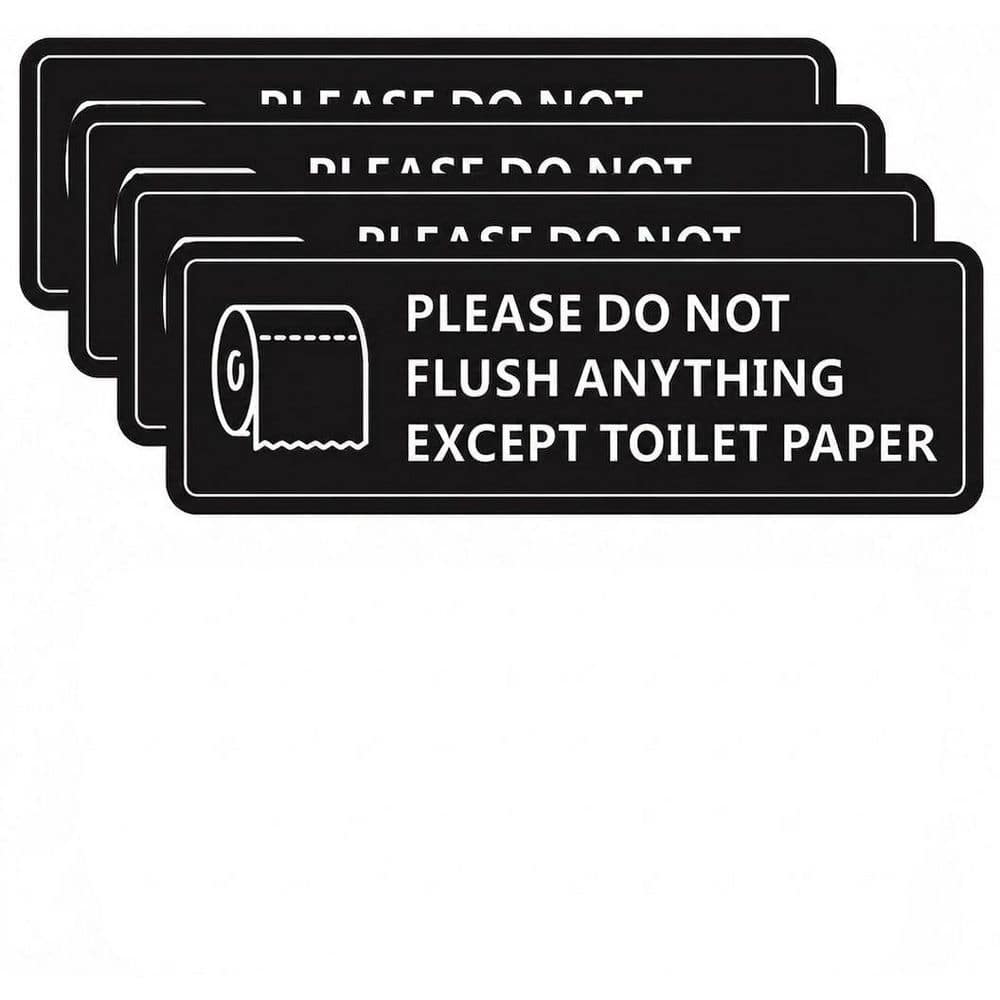 4 Pack Self-Adhesive Aluminum Do Not Flush Anything Except Toilet Paper Bathroom Restroom Wall Door Signs price history on PriceWatchPro