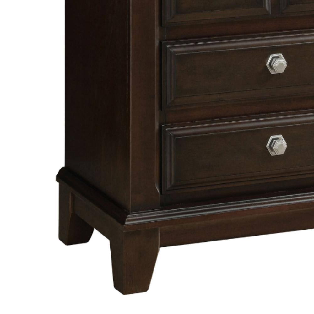 Litchville Brown Cherry 4-Drawer Transitional Nightstand
