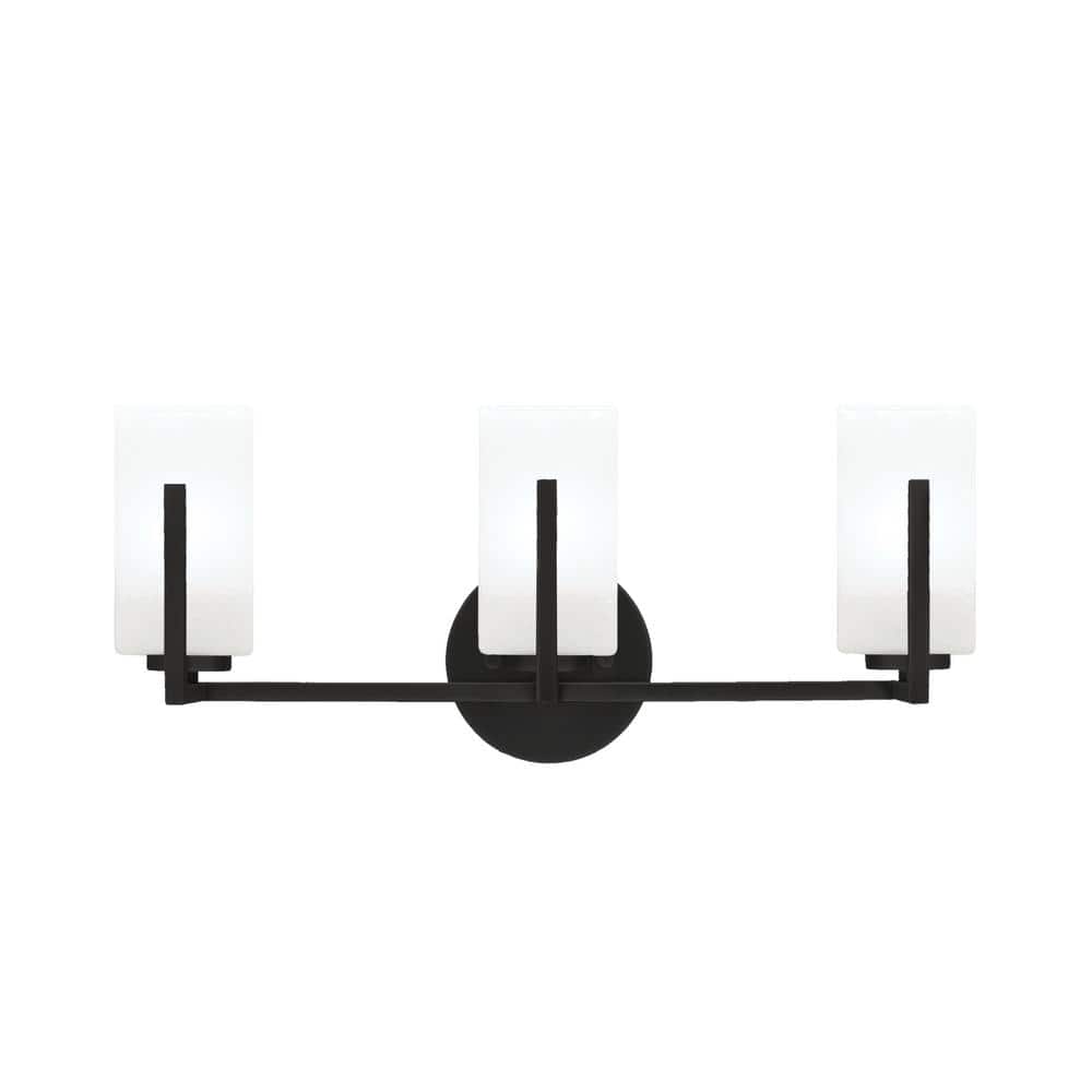 Cottonwood 20.75 in. 3-Light Vanity Light Matte Black with 3.5 in. Square W