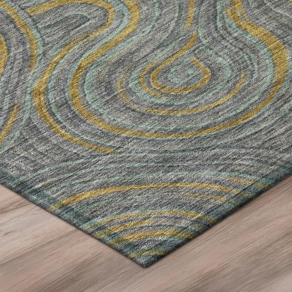Chantille Machine Washable Indoor/Outdoor Abstract ACN3032 Gray 2 ft. x 3 ft. Accent Rug
