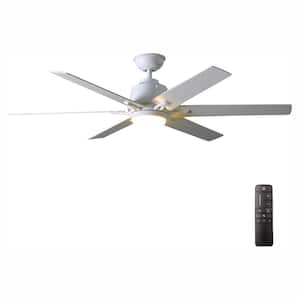 Kensgrove 54 in. Integrated LED Indoor White Ceiling Fan with Light Kit and Remote Control